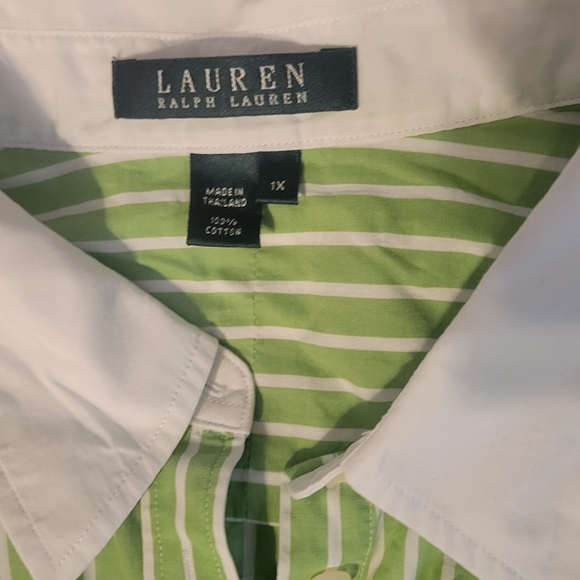 Ralph Lauren Green Striped Shirt - Picture 5 of 7